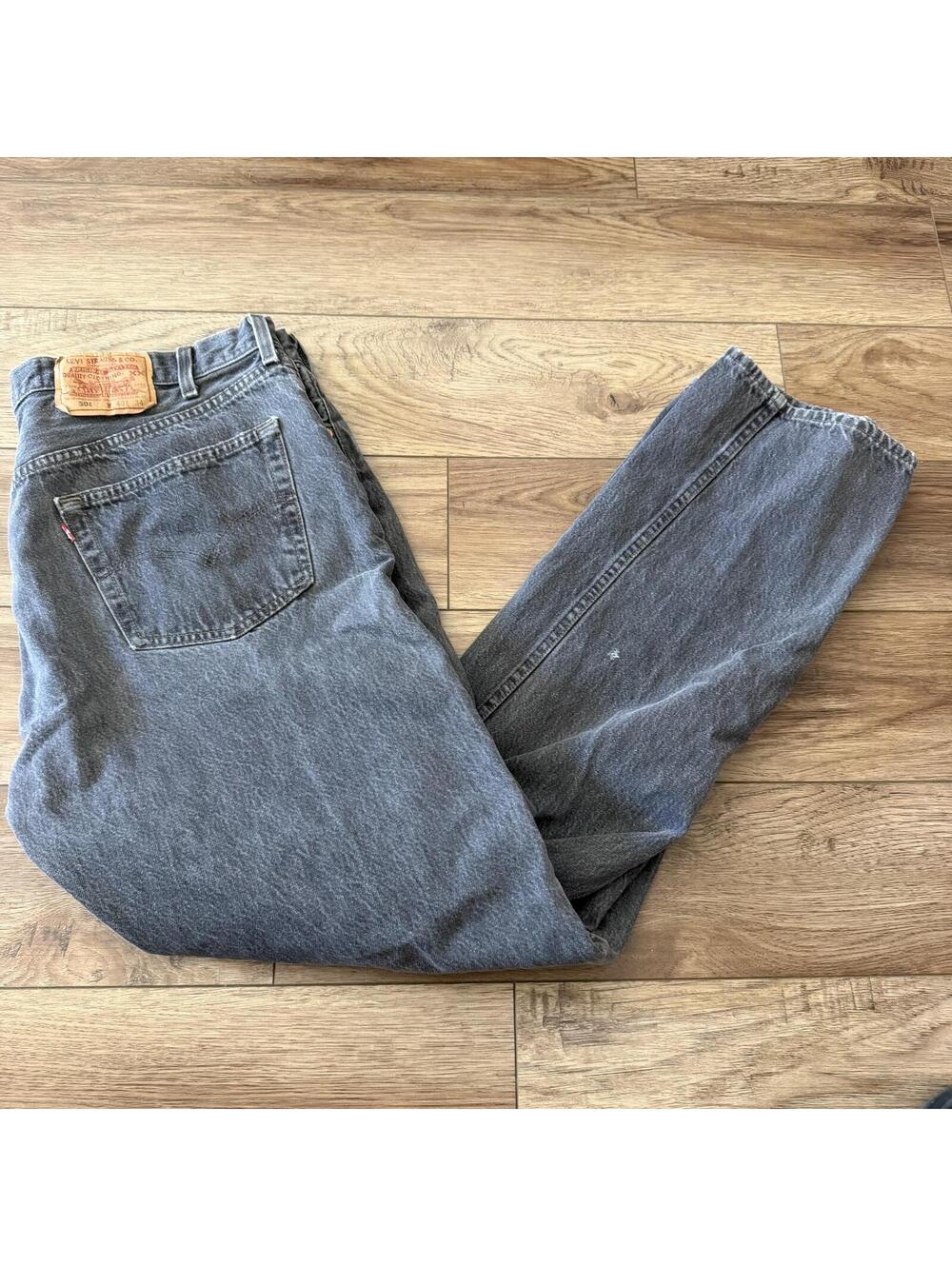 Vintage 1995 Levi's 501 Black Faded Jeans Made in USA 40x34